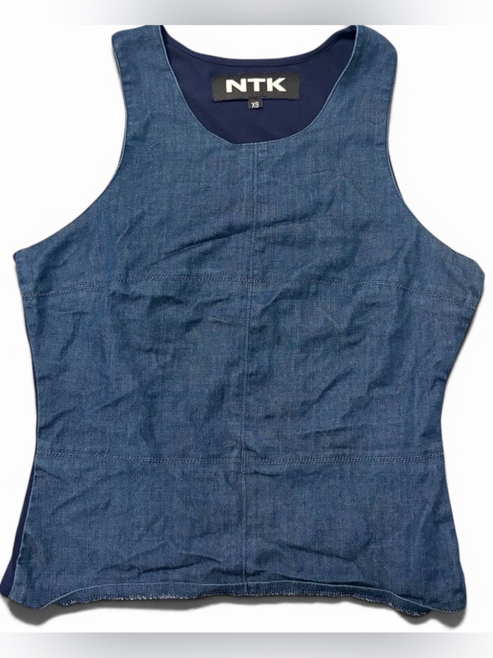 NTK Denim XS Double Layered Denim Tank Top